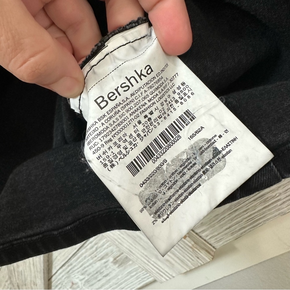 Denim Bershka Puff Sleeve Front Zip Stretch Dress - Picture 8 of 11